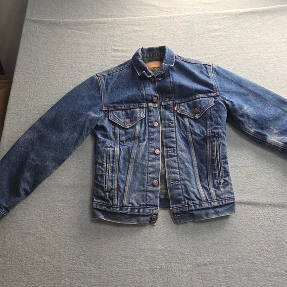 Vintage Levis 70506 0317 Blanket Lined Denim Trucker Jacket Made in USA Mens 34 - Picture 1 of 13